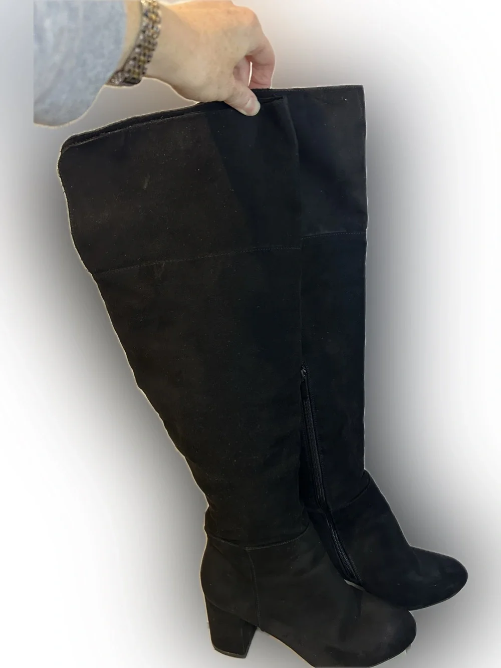 Bamboo Classic Over-the-Knee Black Suede Women's Boots